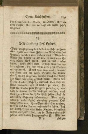 28. Verstopfung des Leibes