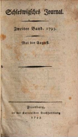 Schleswigsches Journal. 1793,2, 1793,2