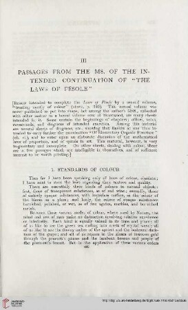 III. Passages from the MS. of the intended continuation of "the Laws o Fésole"