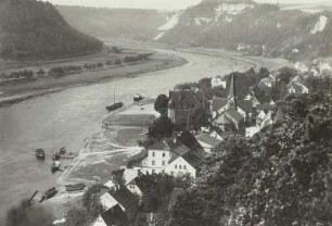 Stadt Wehlen, elbabwärts gesehen