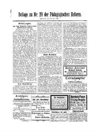 Aus Altona : Beilage zu Nr. 29 der Pädagogischen Reform