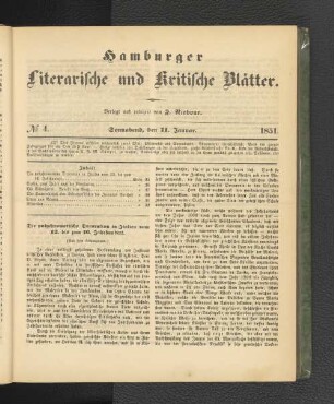 No. 4. 11. Januar 1851