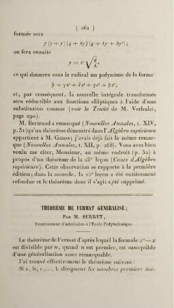 Théorème de fermat généralisé.