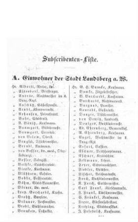 Subscribenten-Liste