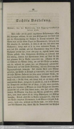 Sechste Vorlesung