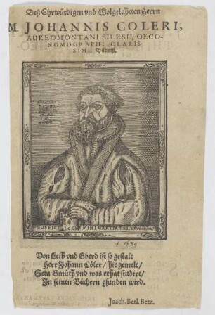 Bildnis des Johannis Colerus