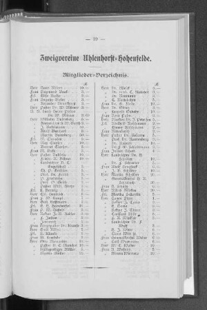 Zweigvereine Uhlenhorst=Hohenfelde.