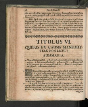 Titulus VI. Quibus ex causis manumittere non licet?