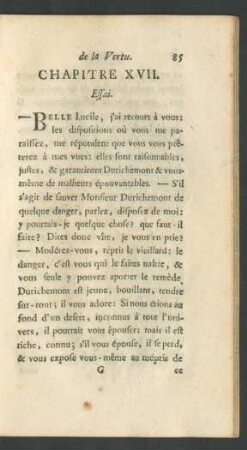 de la Vertu. Chapitre XVII. Essai