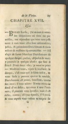 de la Vertu. Chapitre XVII. Essai