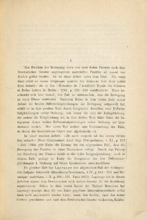 Die Bewegung eines von zwei festen Centren nach dem Newton'schen Gesetze angezogenen materiellen Punktes