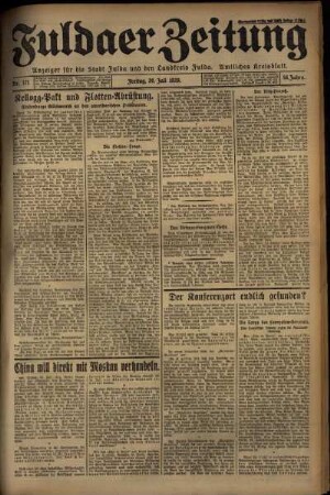 Ausgabe vom Freitag, den 26. Juli 1929.