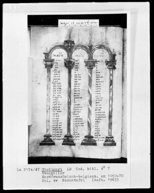Evangeliar — ---, Folio 4versoKanontafel
