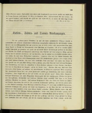 Kiefern-, Fichten- und Tannen-Anpflanzungen.