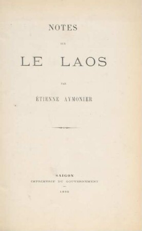 Notes sur le Laos