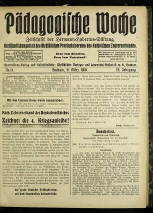 Kath. Lehrerverband des Deutschen Reiches : Zeichnet die 4. Kriegsanleihe!