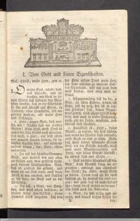 I. Von Gott und seinen Eigenschaften.