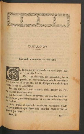 Capítulo XV - Buscando a quien no se encuentra