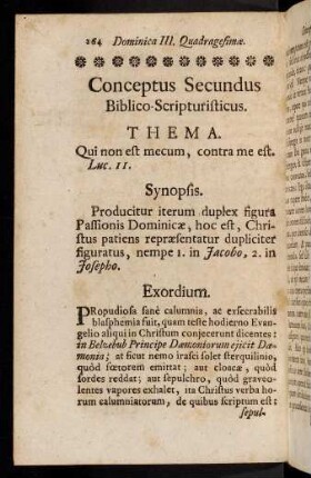 164-179, Conceptus Secundus. Biblico-Scripturisticus.