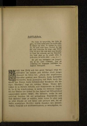 Höflichkeit.