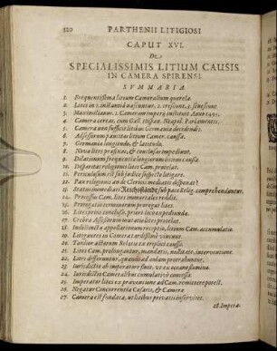 Caput XVI. De Specialissimis Litium Causis In Camera Spirensi.
