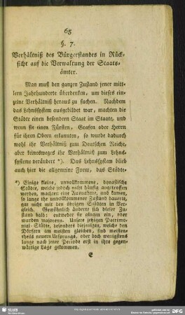 §. 7. Verhältniß des Bürgerstandes in Rücksicht auf die Verwaltung der Staatsämter