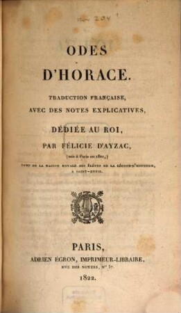 Odes d'Horace