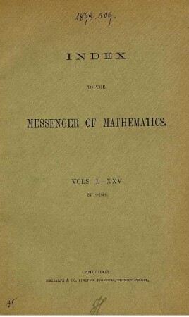 Reg.1-25: Messenger of mathematics