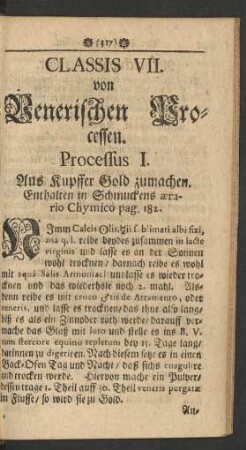 Classis VII. von Venerischen Processen