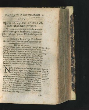 Tit. VI. Qui, Et Ex Quibus Causis Manumittere Non Possunt.