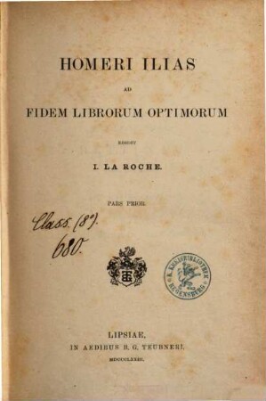 Homeri Ilias, 1