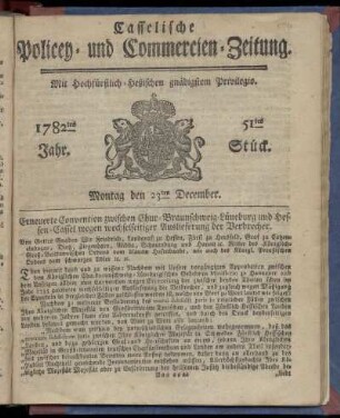 51tes Stueck, Montag den 23ten December. 1782