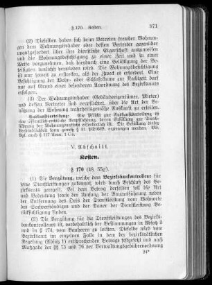 V. Abschnitt: Kosten (§§ 170 - 175)