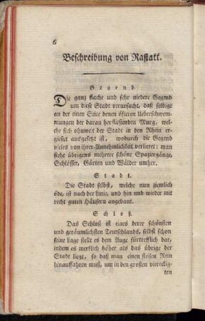 Beschreibung von Rastatt.