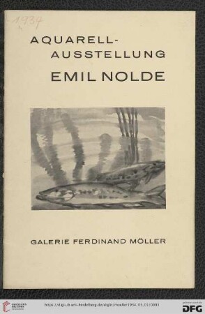 Verzeichnis der Aquarelle von Emil Nolde : 1. bis 31. März 1934