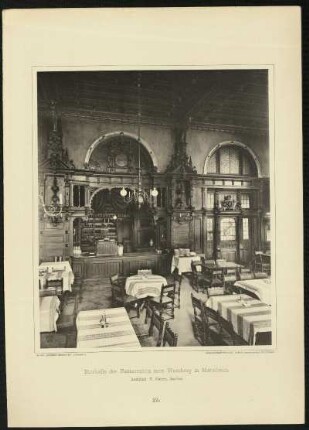 Tafel 25. Bierhalle der Restauration zum Weinberg in Mannheim.  F. Habich