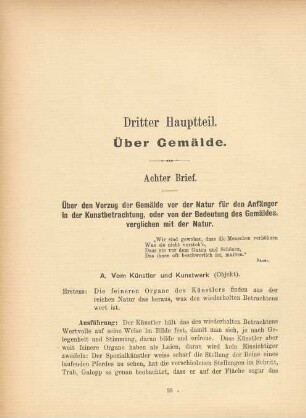 Dritter Hauptteil. Über Gemälde