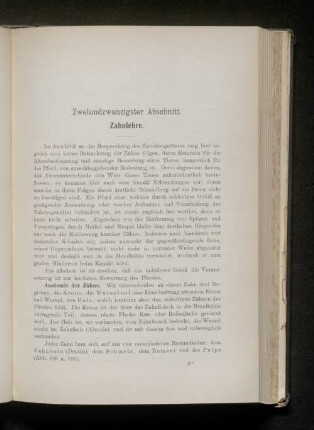 Zweiundzwanzigster Abschnitt. Zahnlehre.