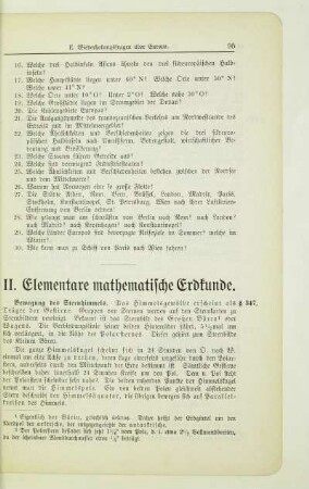 II. Elementare mathematische Erdkunde