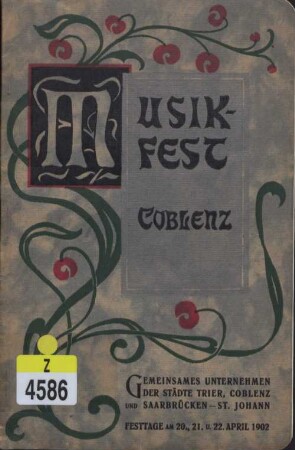Musikfest der Städte Trier, Coblenz, Saarbrücken-St. Johann