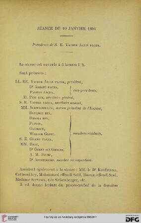 Séance du 10 Janvier 1896