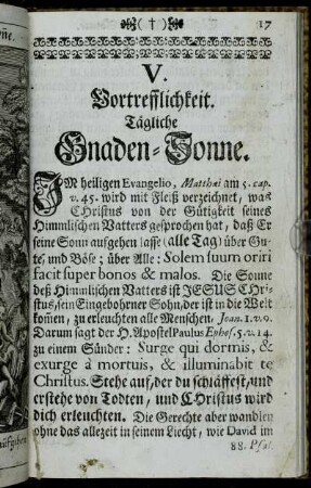 V. Vortrefflichkeit. Tägliche Gnade-Sonne.