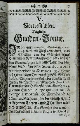 V. Vortrefflichkeit. Tägliche Gnade-Sonne.