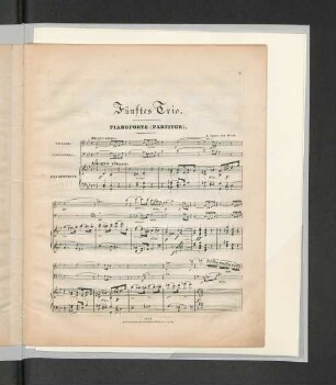 Fünftes Trio. Pianoforte (Partitur).