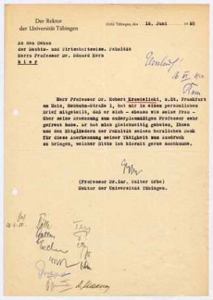 Schriftverkehr entnommen aus UAT 189/86