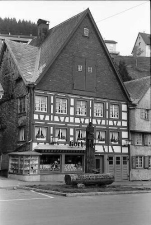 Fachwerkhaus und Brunnen in Furtwangen