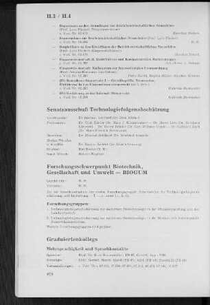 II.4 Graduiertenkollegs
