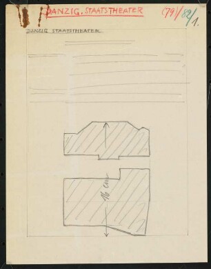 Stadttheater, Danzig: Layout-Skizze, drei Seiten