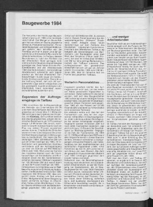 Baugewerbe 1984