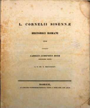 L. Cornelii Sisennae historici Romani Vita